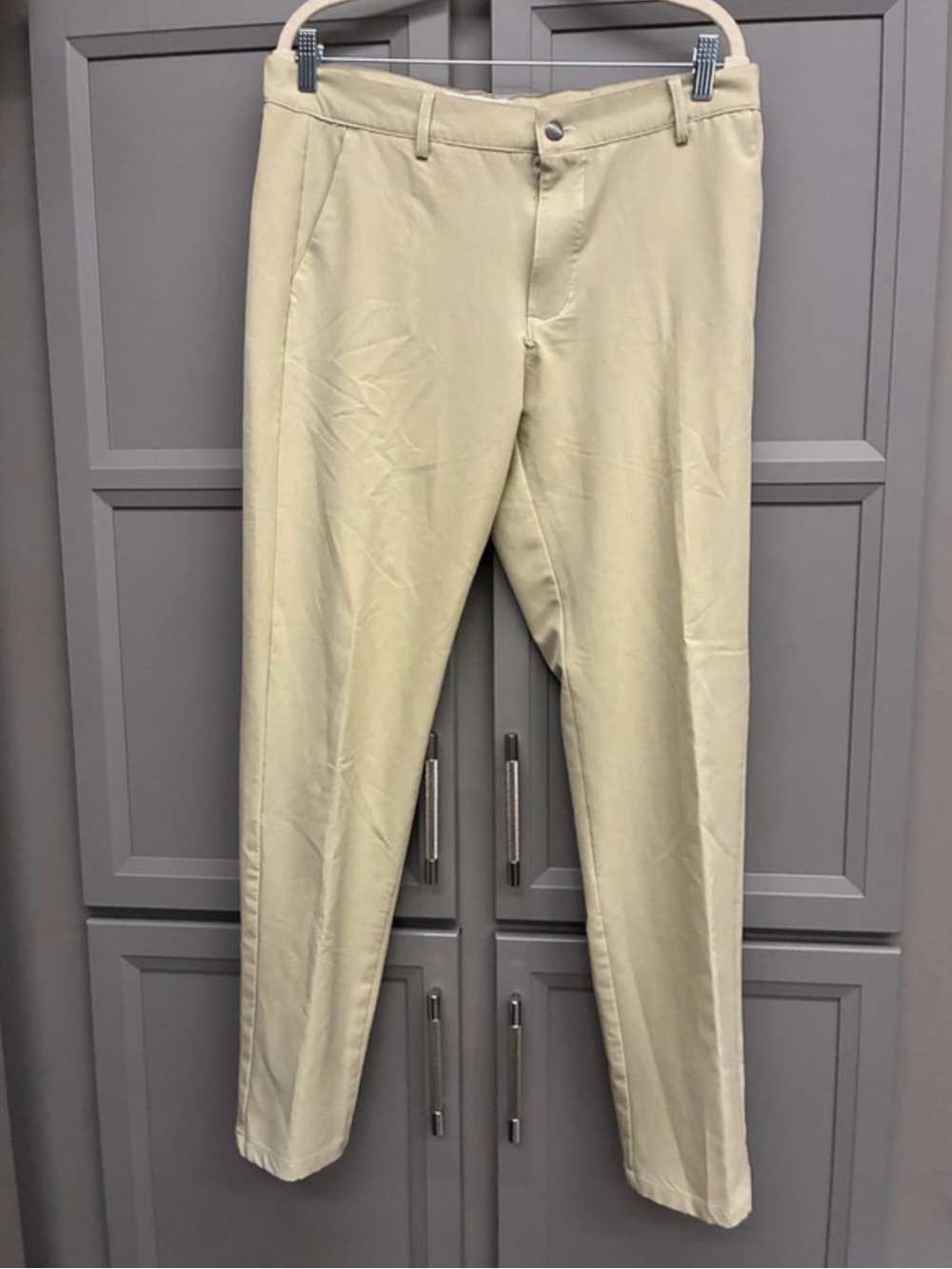 Men's Slim Fit Light Khaki Dress Pants